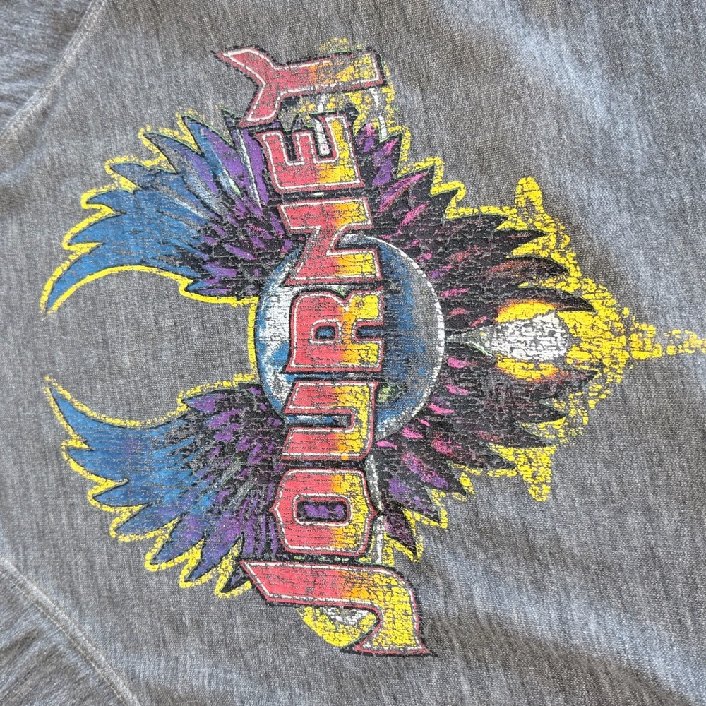 Women’s Gray Long Sleeve Retro Distressed Classic Rock Journey Tee Size Medium - Picture 4 of 5